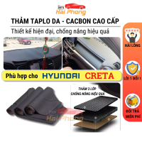 Thảm taplo ô tô phù hợp cho Hyundai Creta 2022 - 2024 chất liệu da Cacbon cao cấp, chống nắng nóng ô