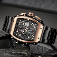 Evans Jayden Jam Tangan Pria 9599 Rantai Stainless Steel Chronograph Kaca Sapphire Watches Waterproo