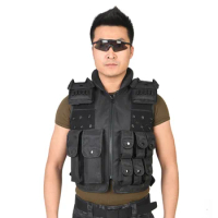 SWAT Law Military Enforcement Vest Tactical Vest SWAT Combat vest CS equipment-Black uniform