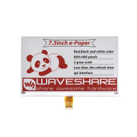 จอแสดงผล E-Ink ขนาด 7.5 นิ้ว Waveshare 800×480 สีแดง ดำ ขาว สำหรับเมนบอร์ด Raspberry Pi Series Jetso