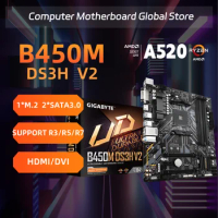 GIGABYTE GA B450M DS3H V2 Micro-ATX AMD B450 DDR4 3600(O.C.) PCIe Gen3 x4 M.2 Double Channel Socket AM4 Motherboard
