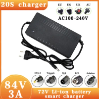 72V 10Ah 15Ah 20Ah battery charger 72V 20s battery charger for output 84V 3A input 100V-220V Motorcycle/E-bike battery charger