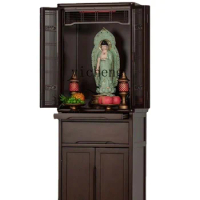 Zf Modern Light Luxury Buddha Cabinet with Door Home Incense Case New Chinese Style Stand Cabinet Shrine Buddha Statue