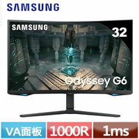 【最高22%回饋 5000點】      SAMSUNG三星 32型 Odyssey G6 1000R 曲面電競螢幕 S32BG650EC原價 22900 【現省 4000】