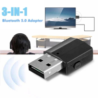 3 In 1 Bluetooth 5.0 Adapter USB Bluetooth Receiver 3.5 Audio Transmitter Adapter For TV/PC Laptop Headphone Speaker Adapter