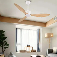 Modern Nordic Ceiling Fan Without Lights 6 Speeds Timing 42 48 52 Inch ABS Blade Loft Decorative Ceiling Fan Lamp Remote Control