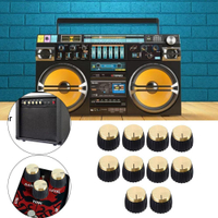 【cw】10Pcs Guitar AMP Amplifier Knobs Push-on Black Gold for MARSHALL Amplifier Without Screwshot