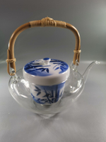 日本青花染付 冷萃壺 地爐利 茶壺 溫酒器 冷酒器  茶具套