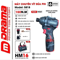 Khoan pin Chuyên vít Drama D5818 pin 18v 4cell có Khoan tường 3 cấp độ lực siết 160N.m