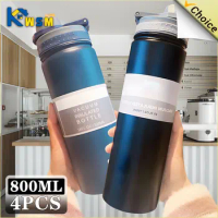 4PCS 800ML Large Capacity Thermos 304 Stainless Steel Liner Kettle Outdoor Sports Thermos Children's Travel Cup Coffee Cup