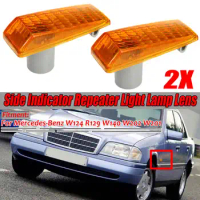 A Pair W124 Car Side Marker Light Indicator Repeater Light Lamp Lens Cover Shell For Mercedes ForBenz W124 R129 W140 W202 W201