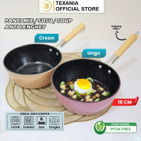 Texania Panci Susu Marble Gagang Kayu Anti lengket / Panci Mie / Milk Pot / Sauce Pan 18cm