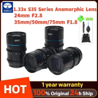 SIRUI 24mm F2.8 35mm 50mm 75mm F1.8 1.33x S35 Series Anamorphic Lens Covers Super35 APS-C Sensors for Canon RF Sony E Leica L