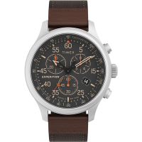 TIMEX  天美時 遠征系列  43mm 三眼計時手錶 (棕色帆布帶 TXTW4B26800)