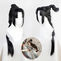 Identity V Michiko Third Anniversary Michiko Geisha Cosplay Wig Black Long Heat Resistant Synthetic Hair Halloween Carnival