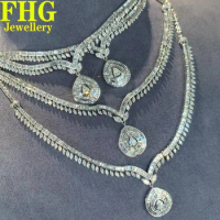 Soild 18K White Gold Necklace 4.5 Carat Natural Diamond Necklace Luxury Wedding Party Fine Jewelry Birthday Gift