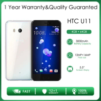 HTC U11 Refurbished Unlocked 64GB 4GB RAM 4G LTE Octa-core Rear Camera 12MP 5.5" Free Shipping