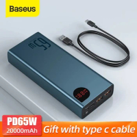 Baseus 65W Power Bank 20000mAh Portable Powerbank 22.5W 10000mAh QC 4.0 3.0 Fast Charging Charger Poverbank For iPhone 12 Xiaomi