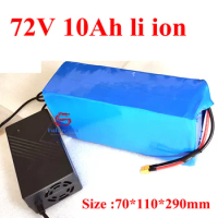 72v lithium battery pack 72v 10Ah li ion electric battery 30A BMS for 2000w electric scooter kit bike bicycle + Charger