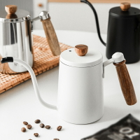 ins風美式手沖壺木柄長嘴細口壺控溫家用咖啡器具304不鏽鋼咖啡壺
