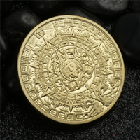 促銷 瑪雅紀念幣 金字塔日晷金幣 外國美洲硬幣 外幣金銀幣工藝品