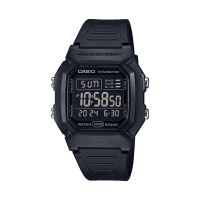 CASIO 卡西歐 實用滿分經典電子數字腕錶-黑X面(W-800H-1B)