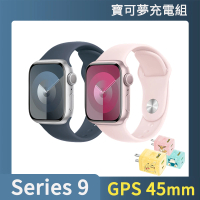 寶可夢充電組【Apple 蘋果】Apple Watch S9 GPS 45mm(鋁金屬錶殼搭配運動型錶帶)