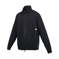 ADIDAS 男運動保暖外套-休閒 刷毛 立領外套 上衣 愛迪達 HM2691 黑白