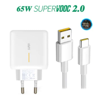 65W Supervooc 2.0 Fast Charger 1.5M Type-C Cable For OPPO Find X X2 Pro Reno 5 5G 3 4 6 Pro Ace 2 Realme 8 X50Pro RX17 Superdart