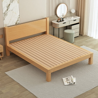 【實木】床架 架子 落地床架 懸浮床架 雙人床架 單人床架 全實木床架 定做櫸木床實木床1.8雙人現代簡約無床頭床架1.5米成人床榻榻米床