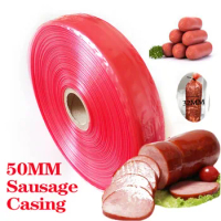 5CMX5/10Meter Casings for Sausages Shell Hot Dog Sausage Filling Grinder Plastic Sausage Casing Tranparent Red Ham Kitchen Tools