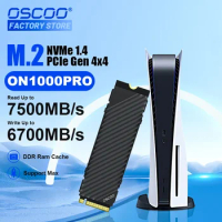 OSCOO 4TB Ssd Blade - Works with Playstation 5 NVME PCIe Gen4 M.2 2280 Internal Gaming SSD Up To 7500 MB/s Built-in PS5 Heatsink