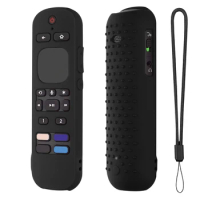 Soft Silicone Remote Control Case Anti Fall Protective Cover Replacement for Roku Voice Remote Pro/RC-MC1 for Roku Ultra 2022 TV