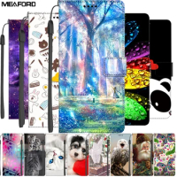 Flip Leather Cover For Realme 9 5G Cases 6.6'' Magnet Wallet Book Cat Phone Case for OPPO Reno 7 4G A3S A91 / Find X3 Pro Reno7