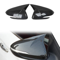 Rearview Side Mirror Cover For Hyundai Elantra Avante AD 2016-2020 Wing Cap Exterior Door Rear View Case Trim Carbon Fiber Look