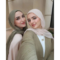 Hijab vải rayon cotton mới cho phụ nữ, khăn quấn vai trơn, khăn che đầu vải viscose rayon mềm cho ph