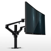 OL-2 Aluminum Height Adjustable 17-32 inch Dual Screen Monitor Holder Arm Full Motion Monitor Mount Bracket Desktop Stand