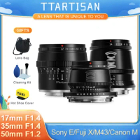TTArtisan 17mm F1.4 35mm F1.4 50mm F1.2 APS-C Manual Focus Titanium Grey Portrait Photography Lens for Sony E Fuji X Canon M M43