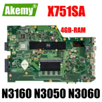 X751SA Laptop Motherboard for ASUS X751S X751SJ X751SV X751SA Notebook Mainboard N3700 N3710 N3150 N3160 N3050 N3060 4GB RAM