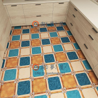 復古廚房地貼紙防水衛生間浴室自粘地磚翻新廁所地板地面瓷磚貼紙【淘夢屋】