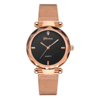 2022 Rose Gold Women Watches Luxury Female Stainless Steel Mesh Geneva Quartz Wrist Watch Elegant Ladies Watch Montre Femme