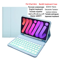 Case for iPad Mini keyboard Case for iPad Mini 5 4 3 2 1 Case Backlight keyboard Cover Korean Japanese English Tablet keyboard