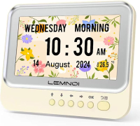 2025 New 7 Inch Dementia ClockDigital Calendar Clock with Day and DateAlzheimer Clocks for Elderly M