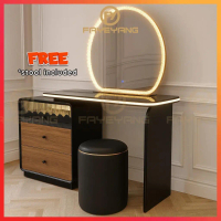 (Free Installation) Fayeyang Aesthetic Dressing Table Makeup Table Mirror Stool Modern Meja Solek