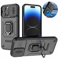 Armor Case For iphone 13 14 Plus 15 Pro Max Lens Protection Ring Magnetic Holder Cover For iphone13 iphone14 iphone15