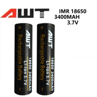AWT lithium 18650 3.7v 3400mah   lithium ion battery
