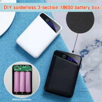 18650 DIY Power Bank Case 3 USB Output Ports Plastic Shell Box with LCD Display Mobile Power Bank Case No Welding
