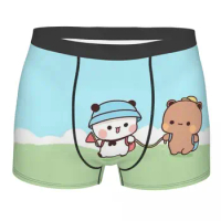 Peach Cat Cute Kawaii Bubu And Dudu Going Outside Together Underpants Cotton Panties Man Underwear Comfortable Short Boxer Brief