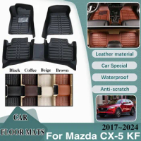 For Mazda CX-5 KF CX 5 CX5 2017 2018 2019~2024 Car Foot Part Custom Floor Mat LHD Leather Panel Liner Carpet Interior Accesories