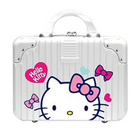 小禮堂 Hello Kitty 旅行硬殼手提化妝箱 (白大頭款)